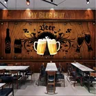 Европейский и американский стиль ретро деревянная доска фон пиво настенная бумага Ресторан Бар KTV промышленный Декор обои 3D