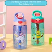 kids water sippy cup creative cartoon baby feeding cups with straws leakproof water bottles outdoor portable childrens cool cup