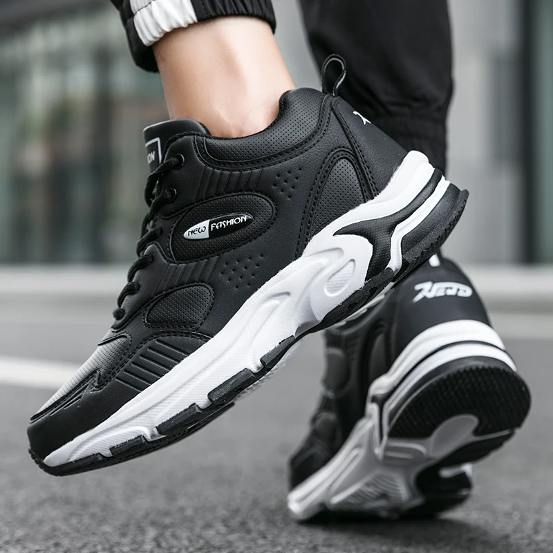 

New Arrival Men Running Shoes Lace Up Male Sneakers Outdoor Sports Jogging Athletic Soft Leather Walking Footwear Big Size 39-48