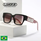 Солнцезащитные очки LAMOFUR, винтажные квадратные очки в стиле ретро для мужчин и женщин, модель 2021, 21199