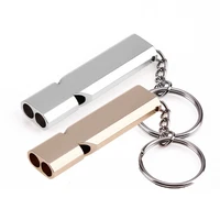 mini portable 150db double pipe high decibel outdoor camping hiking survival whistle multi tools emergency whistle keychain
