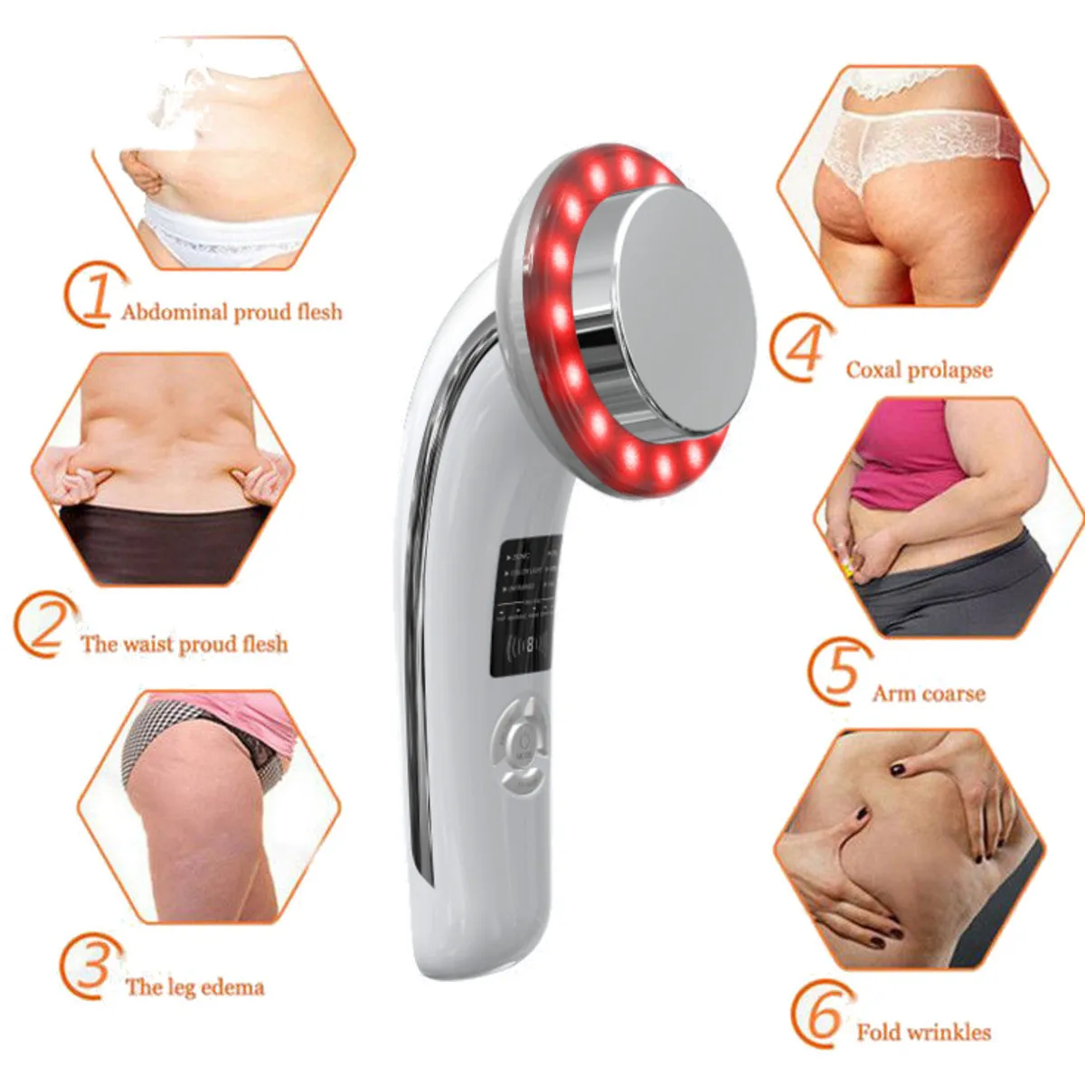 Beste Gezicht Lifting 6 In 1 Ems Infrarood Ultrasone Body Massager Apparaat Echografie Afslanken Vet Brander Cavitatie Gezicht Schoonheid Machine