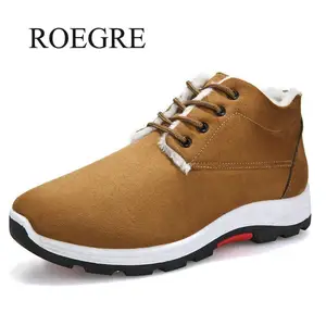 Мужские ботинки с мехом, теплые ботинки на резиновой подошве, рабочая обувь, 2019