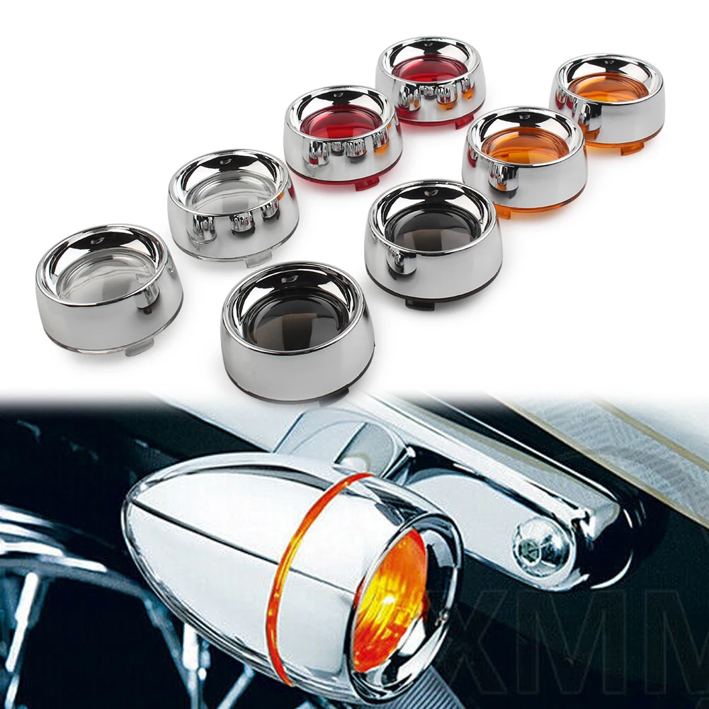 Лампа указателя поворота в стиле мотоцикла с козырьком хромированная кольцевая