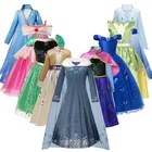 Платье Анны для девочек Elza 2 Косплей Костюм для детей платья принцессы Спящая красавица Русалка Белоснежка вечерние эллоуин Вечеринка причудливая одежда