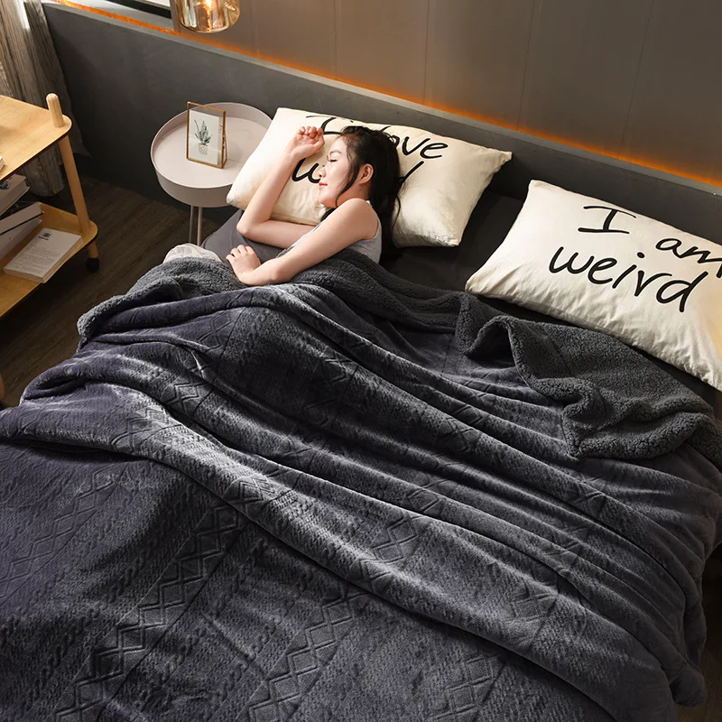 Шерпа 3D тиснением Двухслойное покрывало постельное белье флисовое двустороннее