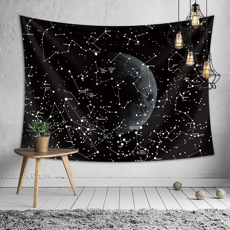 

Constellation Tapestry Fantasy Starry Sky Blanket Galaxy Space Pattern Towel Wall Hanging Cloth Beach Towel Bedroom Decoration