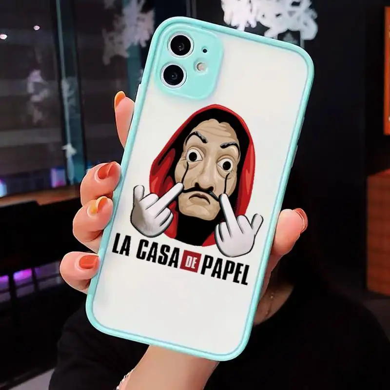 

La Casa De Papel Money Heist Tees TV show Phone Case matte transparent For iphone 7 8 11 12 plus mini x xs xr pro max cover