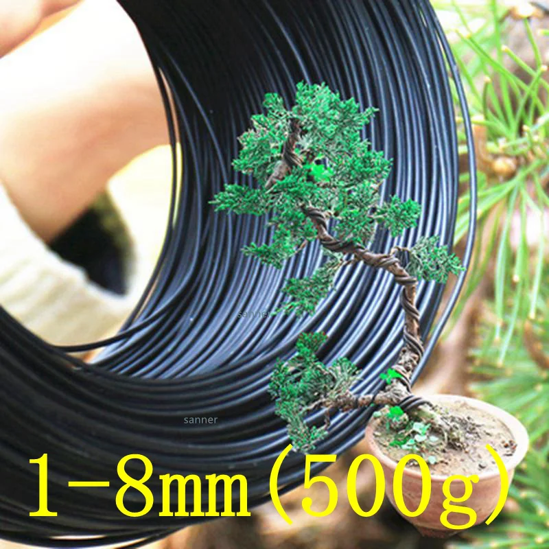 Herramientas para bons&aacute;i de 1mm-8mm, alambre de aluminio para modelado de bons&aacute;i, herramientas para huerto y jard&iacute;n, forma de planta DIY, 500G/rollo-1