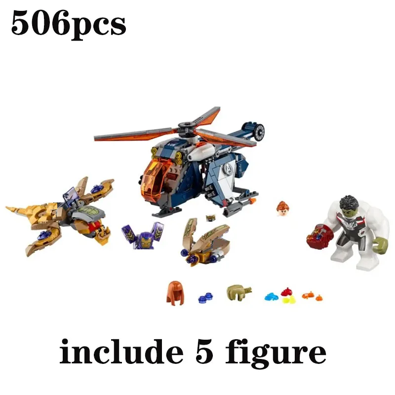

New Marvel Movie Superhero DIY Helicopter Model Building Blocks Assembly Toys Children's Birthday Gifts for Boys and Girls