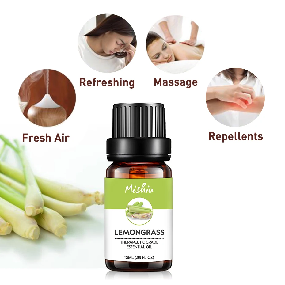 Эфирное масло Mishiu Lemongrass массажное пачули имбирь эвкалипт жасмин Ylang сандаловое