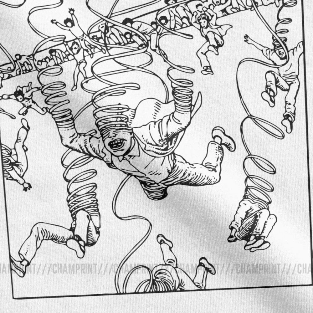 Мужская футболка Junji Ito из 100% хлопка с короткими рукавами и круглым вырезом