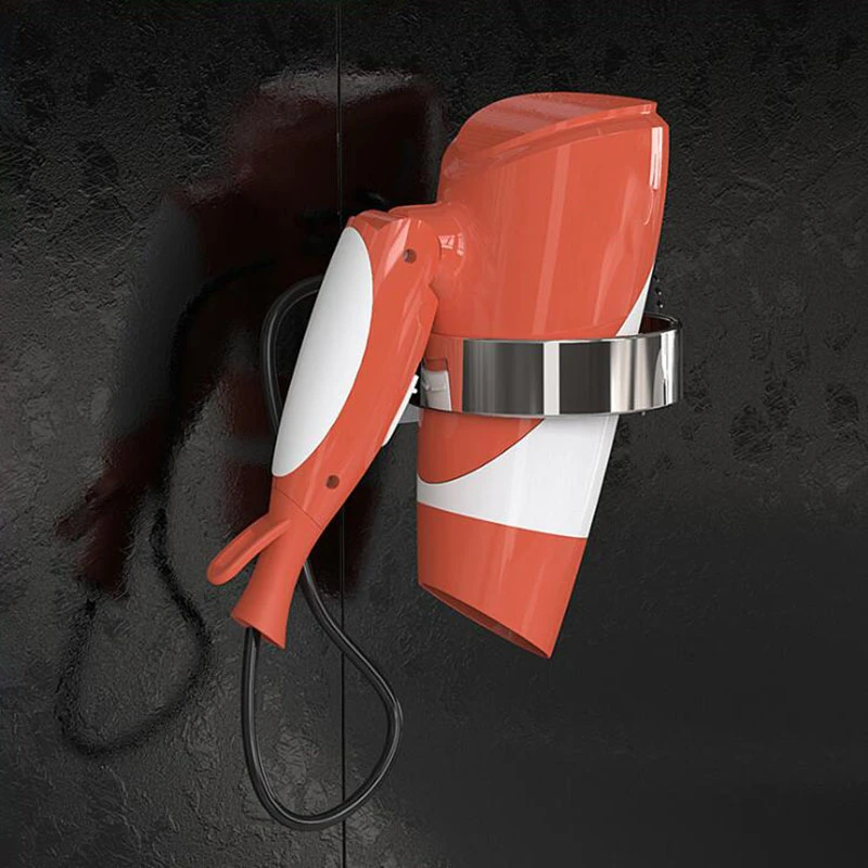 

Wall-mounted Hair Dryer Holder Rack Plastic Bathroom Storage Shelf Stand Hairdryer Holder Organizer