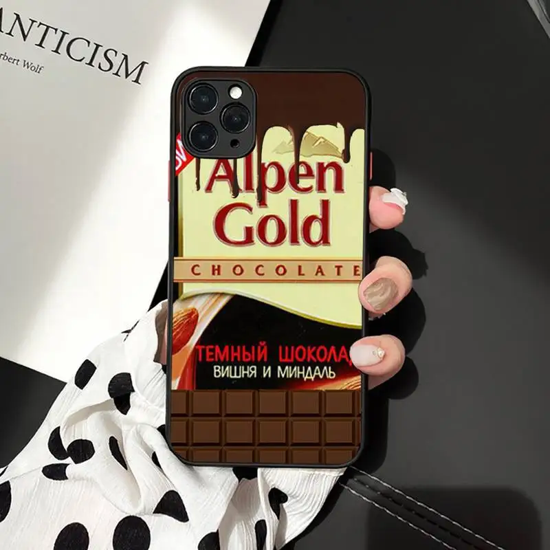 

Russian chocolate food Phone Cases Matte Transparent for iPhone 7 8 11 12 s mini pro X XS XR MAX Plus cover funda
