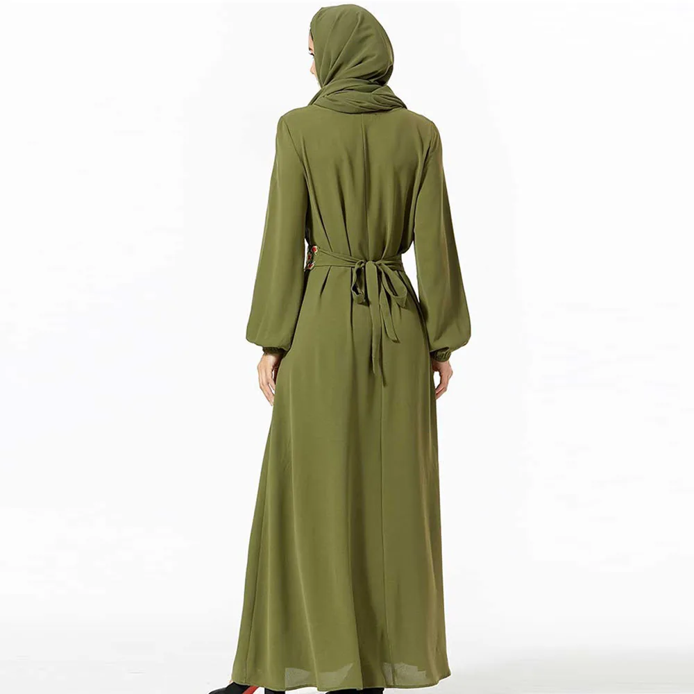 Мусульманское платье женская мусульманская одежда Вышивка Элегантные макси