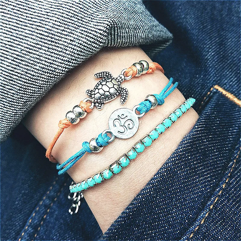 Браслеты на ногу Женские многослойные анклеты ручной работы в винтажном стиле с