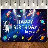 Outer Space Rocket Astronaut Theme Backdrop Astrology Astronomy Planet Galaxy Photo Background Kids Childrens Boy Birthday Party