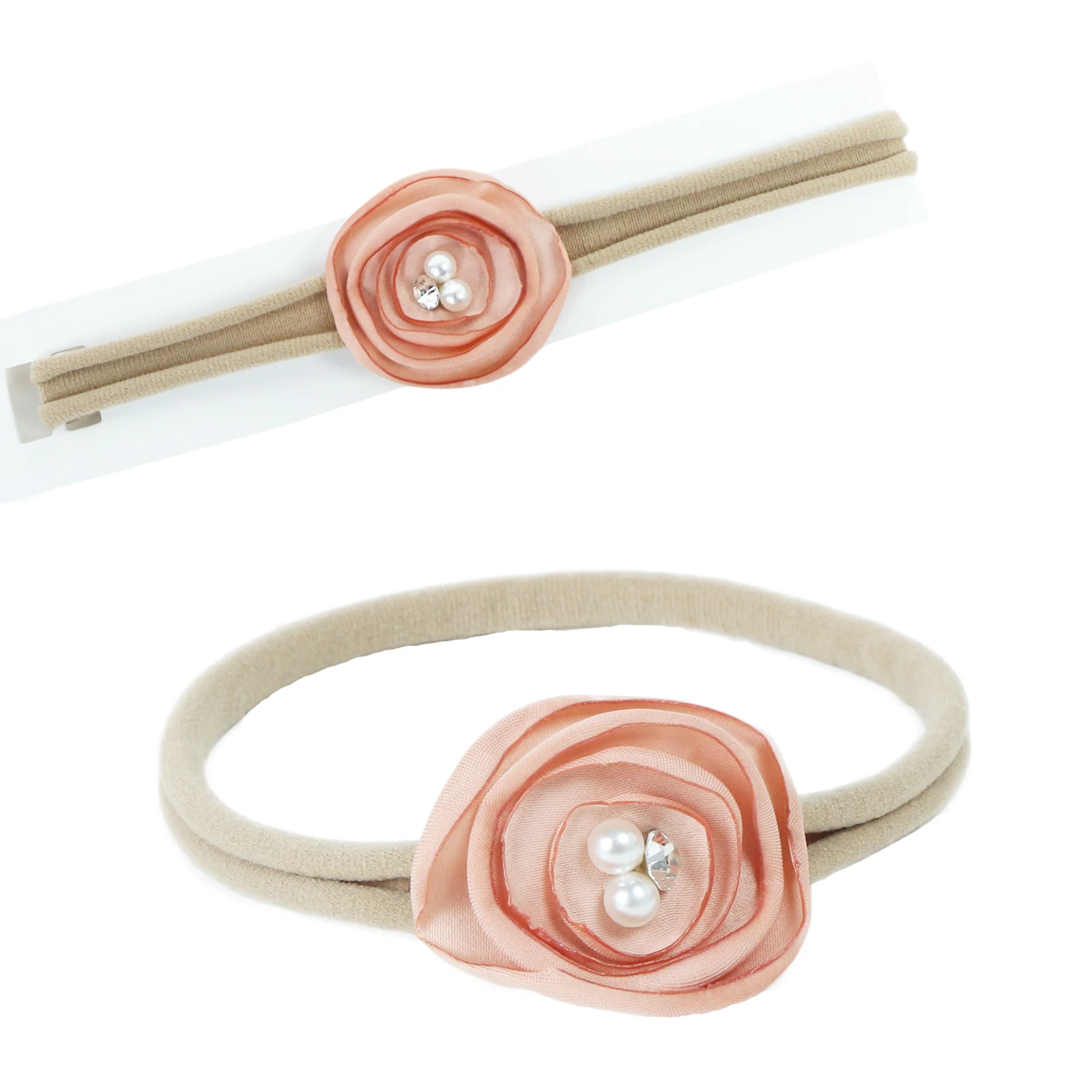 Handmade Fashion Elegance Girl Hairband Mixed Flower Baby Elastic Headwrap Pearl Jewelry Headbands Women Hair Accessories | Детская