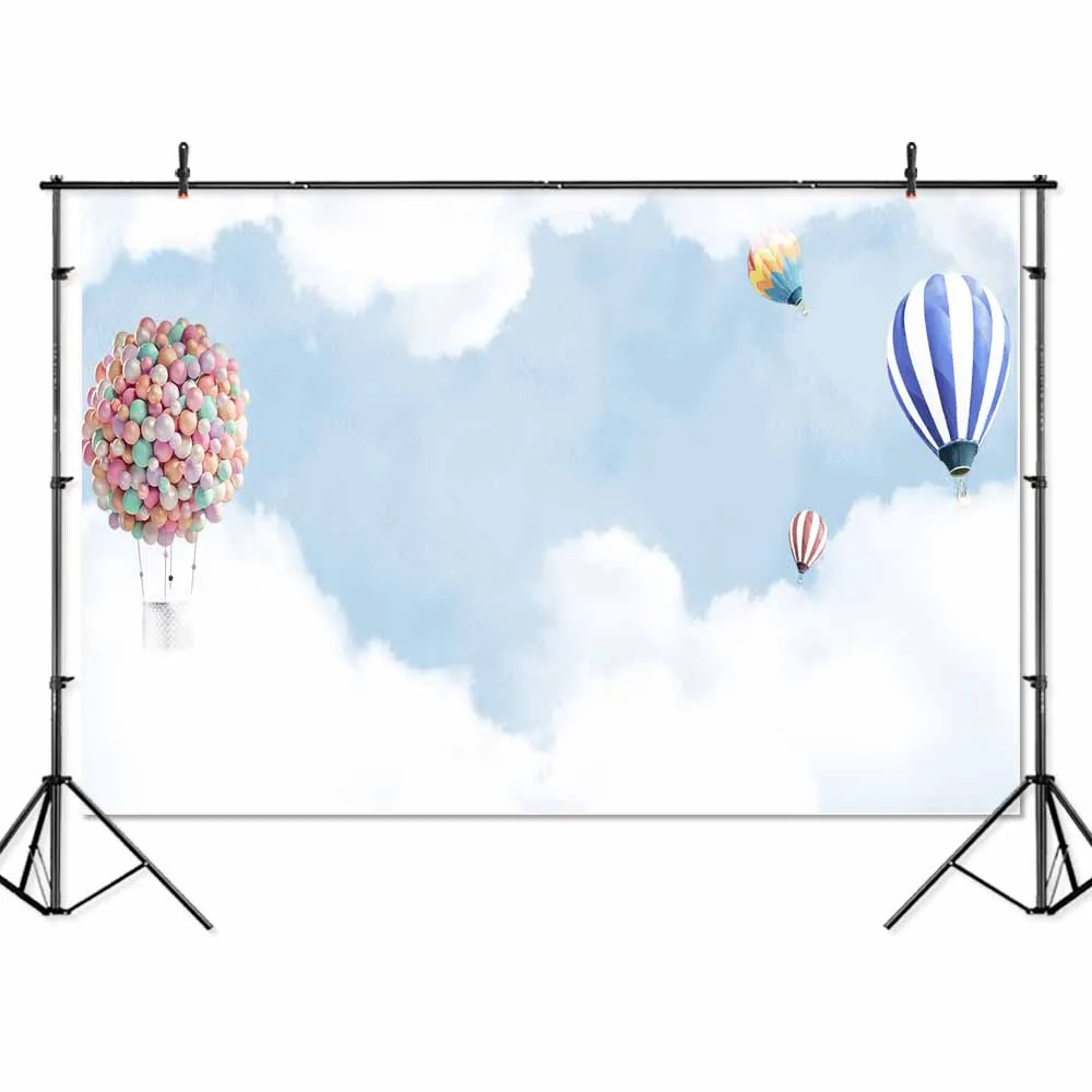 Виниловые фоны с воздушным шаром небом для детского дня рождения баннер