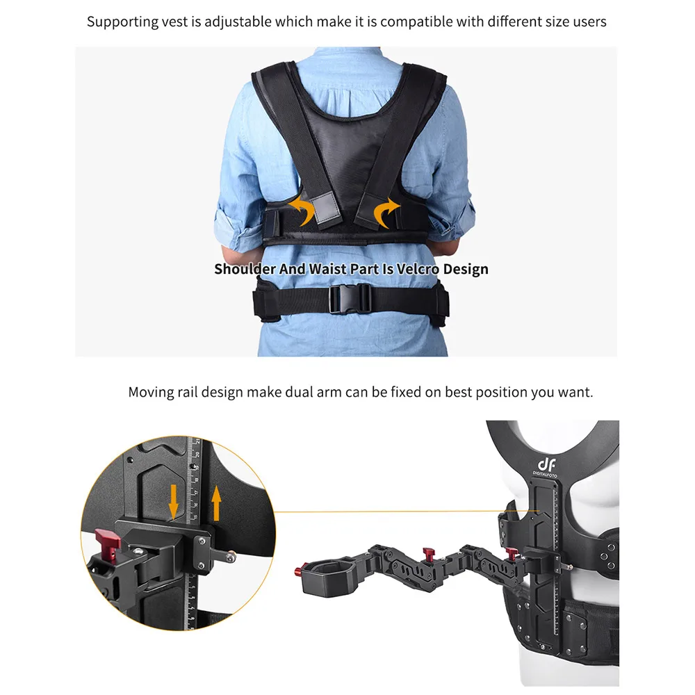 DF DIFITALFOTO THANOS-PRO Gimbal Stabilizer Supporting System with Dual-Spring Arm + Load Vest for DJI Ronin-S/ Zhiyun Crane 2 |