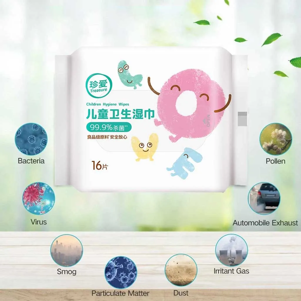 Wet Tissue Disinfection Home Restaurant 16wipes/pack Shop For Car Clean And Skin Are Block Type Paper Towel Pumping Wipes |