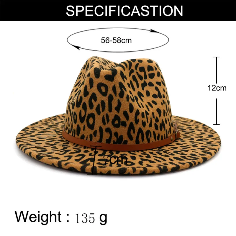 

Шерстяная Шапка X3019 с леопардовым принтом, шапка унисекс для пар, элегантная шапка с плоским верхом в стиле джаз и с широкими полями, шерстян...