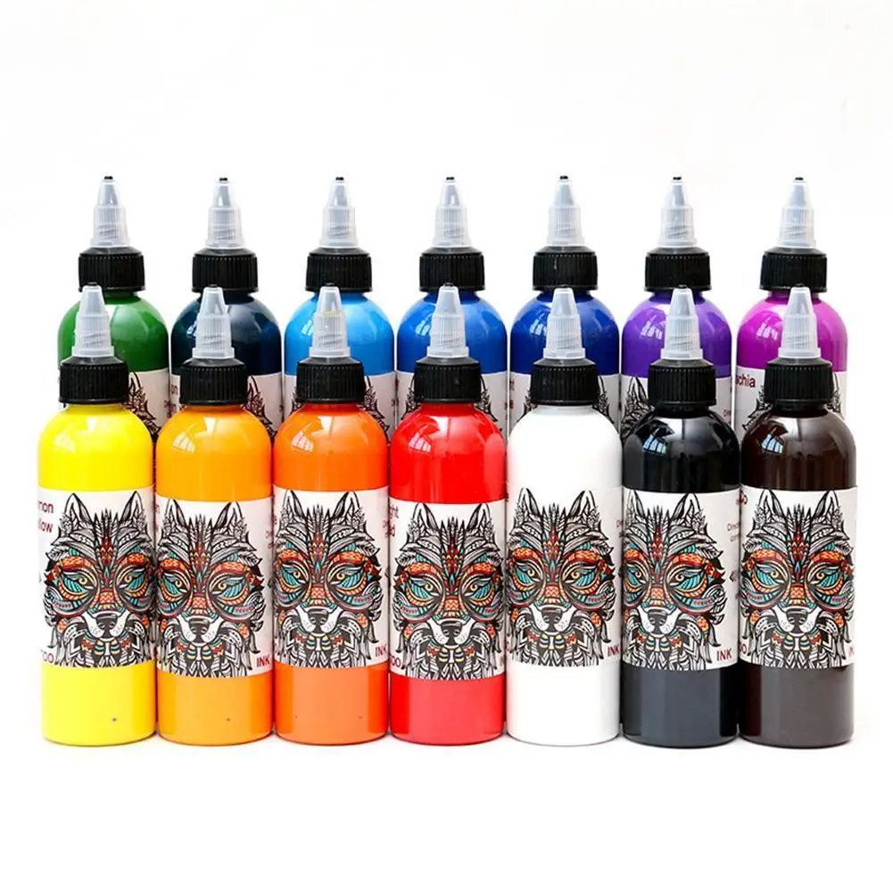 

120ml Tattoo Pigment Inks Safe Permanent Tattoo Paints Supplies For Body Painting Beauty Tattoo Art Microblading Professional Us