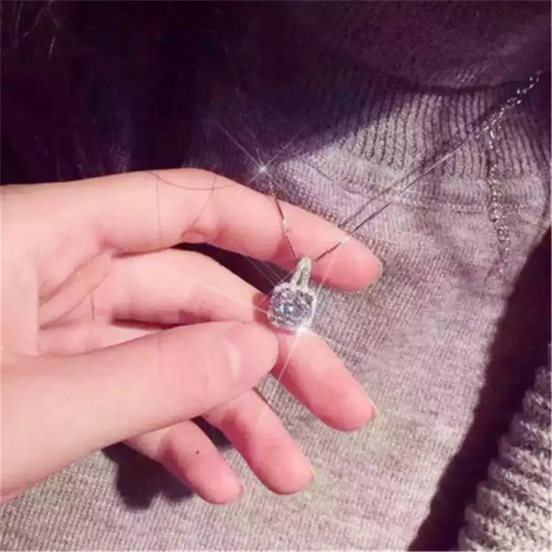 Ожерелье с кулоном из Кубического циркония для девушек колье ювелирное изделие