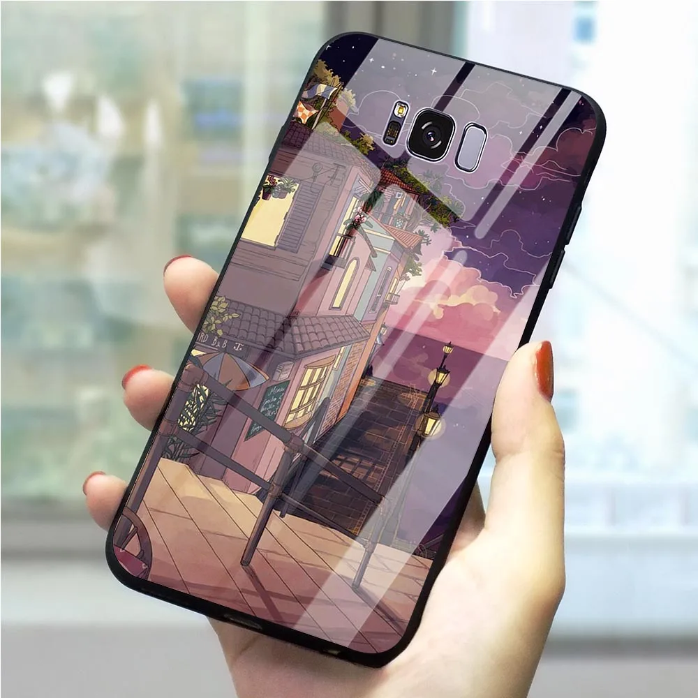 Чехол для телефона Galaxy M40 декорации в аниме закаленное стекло чехол Note 8 9 S7 Edge S8/S9
