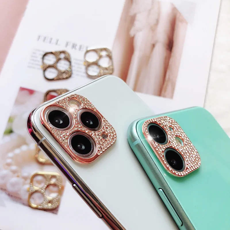 

3D Glitter Diamond Camera Lens Protector For iPhone 11 Pro Max Bling Rhinestone Camera Protector For iPhone11 11Pro Screen Cover