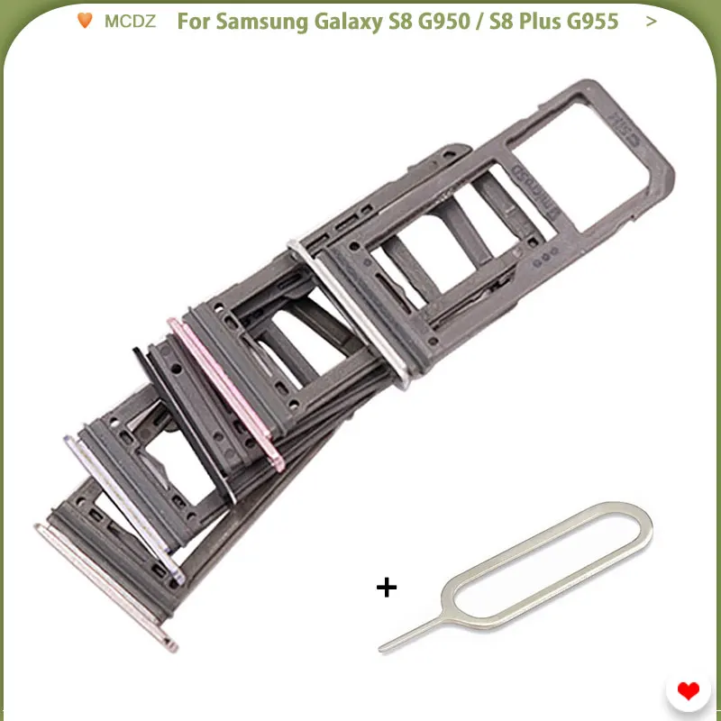 

10Pcs New Sim Card Tray For Samsung Galaxy S8 G950 / S8 Plus G955 Sim Card Holder Socket Slot with Single Dual Card