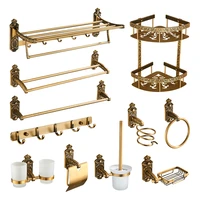 Bathroom Accessories Antique Brass Bathroom Shelf  Towel Ring  Paper Holder  Toilet Brush  Coat Hook  Bath Rack  Soap Dish