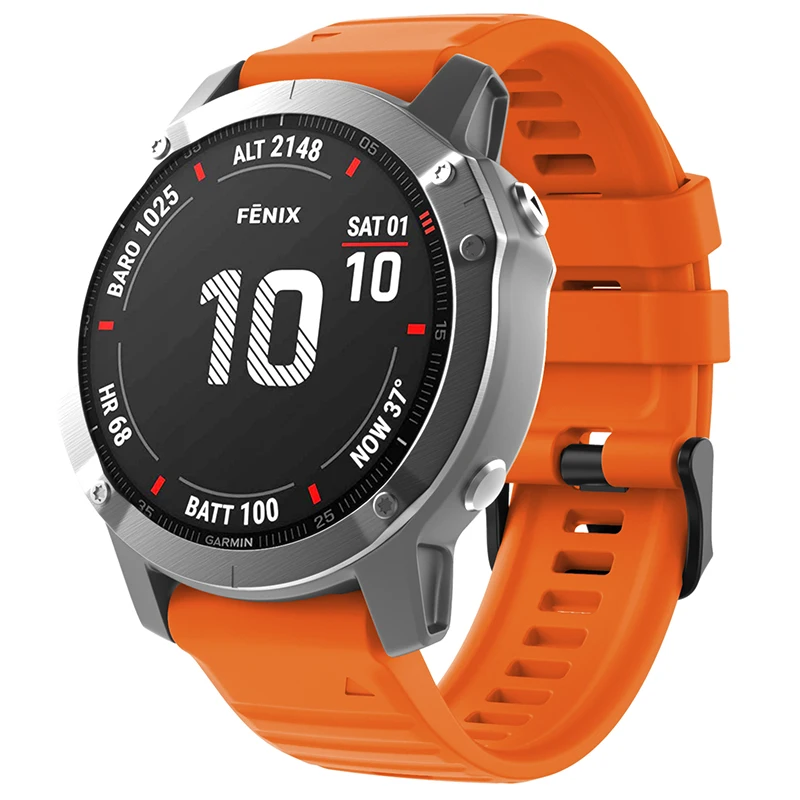 26 мм силиконовый отлично подходит для ремешок часов Garmin Fenix 6x 6 электронных