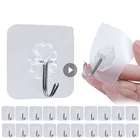 Прозрачный крючок для ванной комнаты, мультяшная самоклеящаяся настенная вешалка для дверей, вешалка на присоске для кухни, гирлянда для хранения полотенец, подвесной крючок