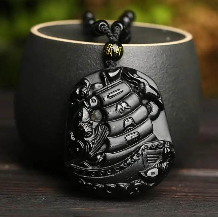 

Natural obsidian plain sailing pendants for men and women necklace crystal jewelry manufacturers wholesale gifts Fine jewelry