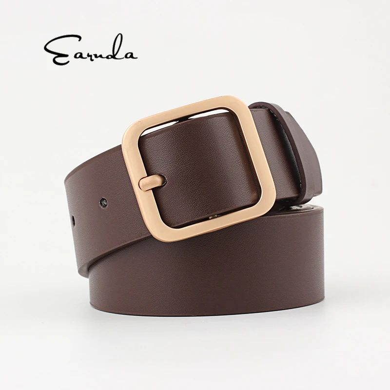 Женские ремни Earnda с квадратной пряжкой модные натуральные украшения из