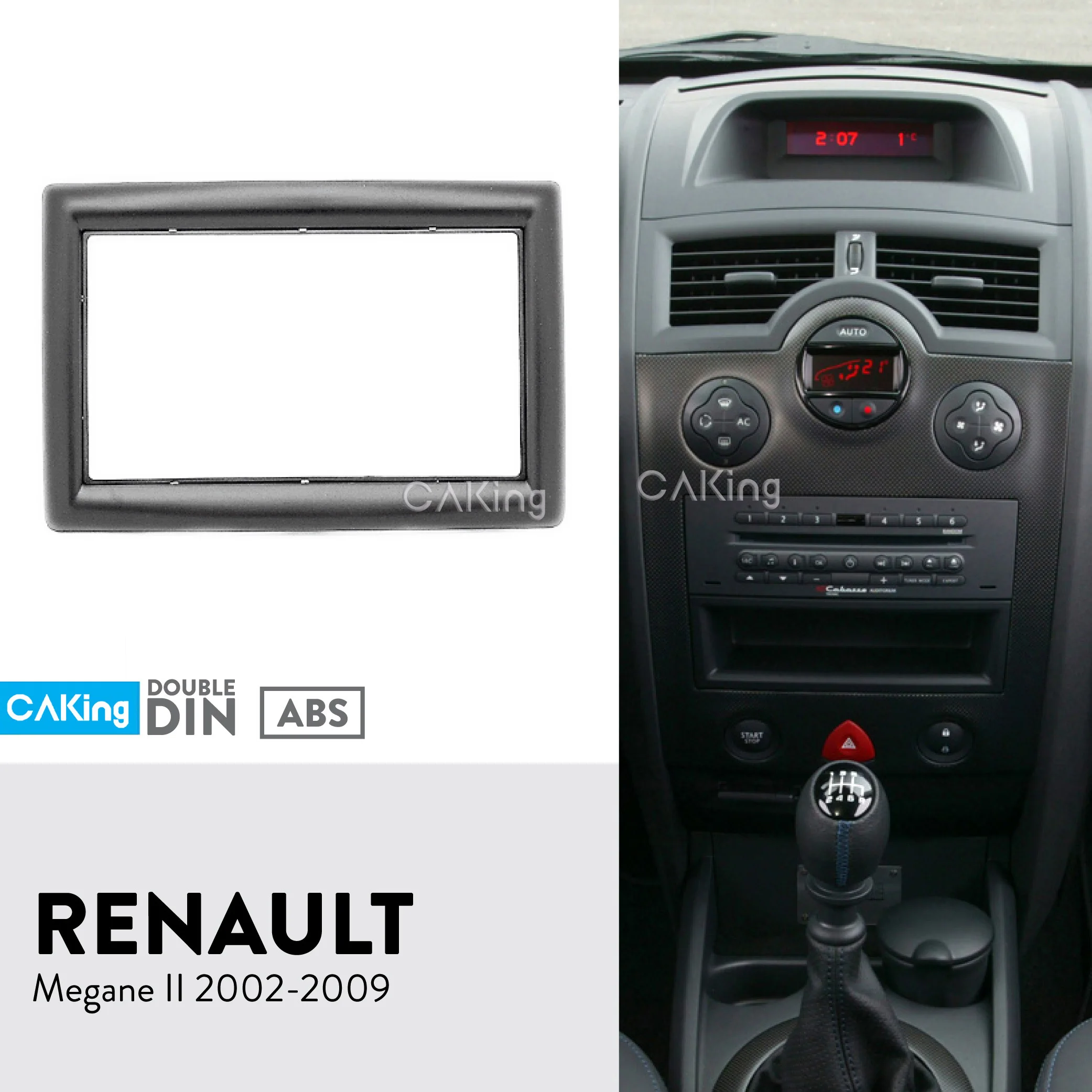 Двойная Din Автомобильная фасция Радио панель для RENAULT Megane II 2002 2009 Dash комплект