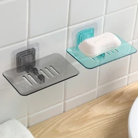 transparent wall mounted soap box drain soap holder box bathroom shower soap holder storage plate bathroom gadge