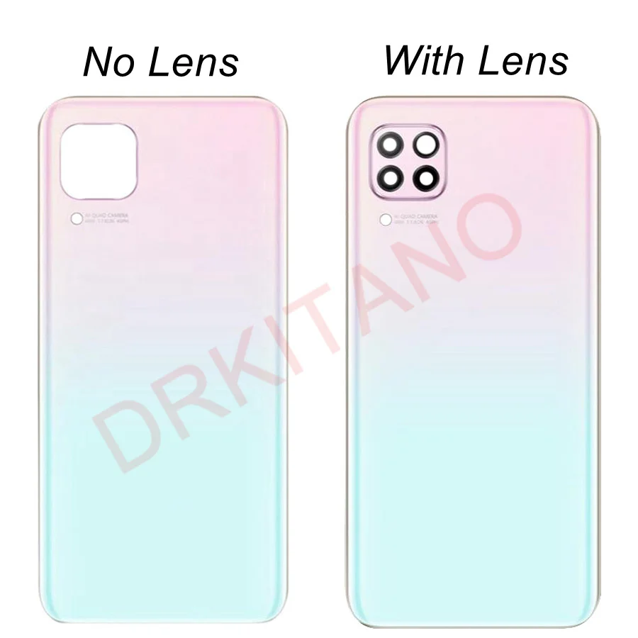 Крышка батарейного отсека для Huawei P40 Lite задняя крышка корпуса с объективом камеры