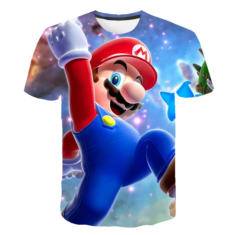

2021 Summer new Elf T Shirt Kids Funny 3D Printed Casual T-shirt Tops Classic Game Plumber Tees Children Boy Girl Cool Clothin