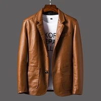 dimi motorcycle clothing casual leather blazer coats new smart suit leather jacket men spring autumn korean baseball uniform