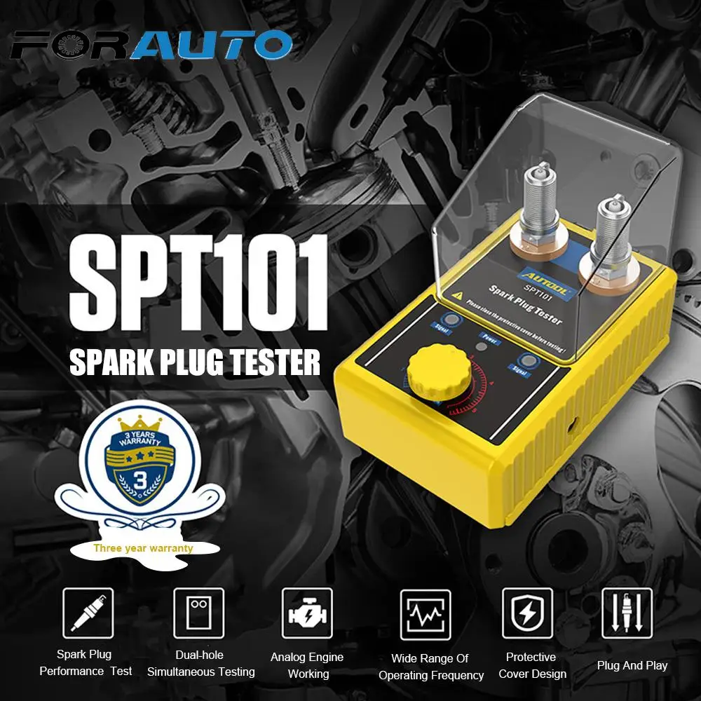 

220V 110V Ignition Testers Car Spark Plug Tester Automotive Diagnostic Tool 2 Hole Spark Plug Analyzer for 12V Vehicles