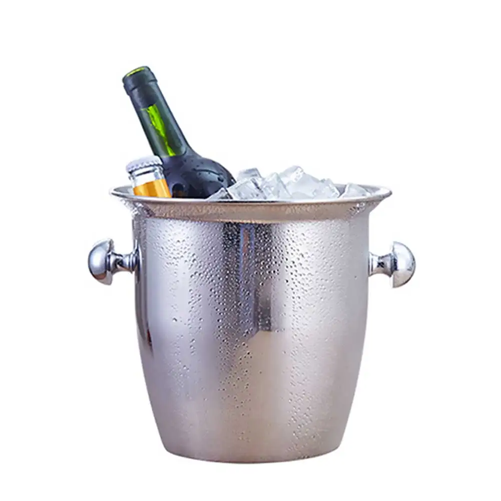 

Hot 2L/5L Stainless Steel Thickened Ice Bucket Wine Cool Champagne Cooler Ice Bucket for Hotel Bar KTVs Kitchen Party Barware