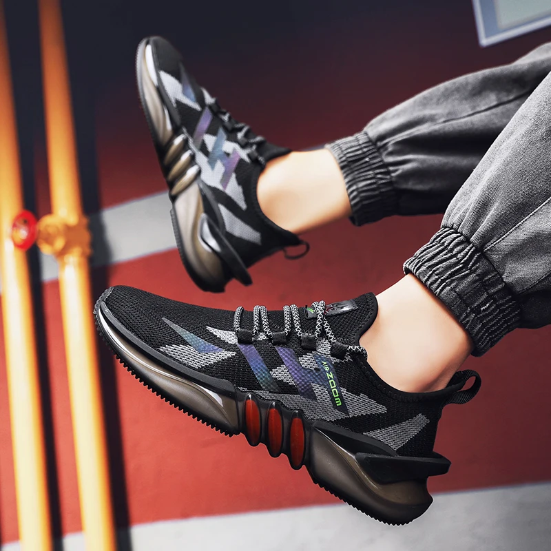 

2021 new men sneakers shoes light breathable casual shoes mesh fashion gray large size sports walking brand 44 size students