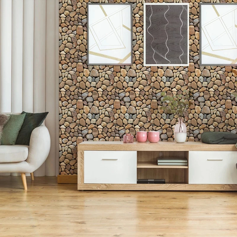 

Wall Stickers 3D Faux Brick Cobblestone Self Adhesive Removable Wall Decoration For Home Office adesivi murali наклейка на стену