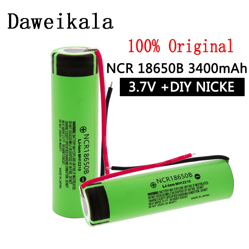 100% Новый 18650 аккумулятор 3400mAh 3 7 v перезаряжаемый литиевый + никель батареи