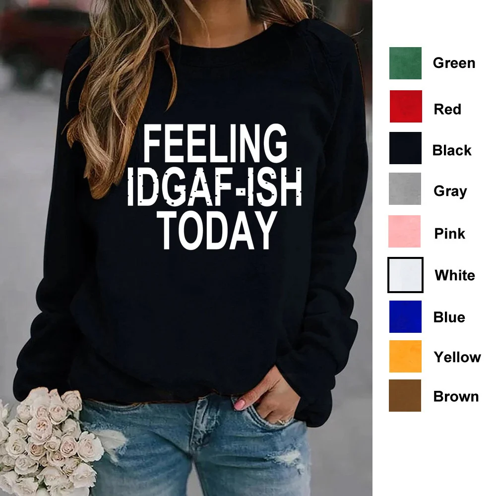

Feeling round neck women's top loose bottomed pullover jy58