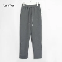 wixra womens workout sport pants casual normal hem drawstring thick fur winter sweatpants pockets cozy street wear