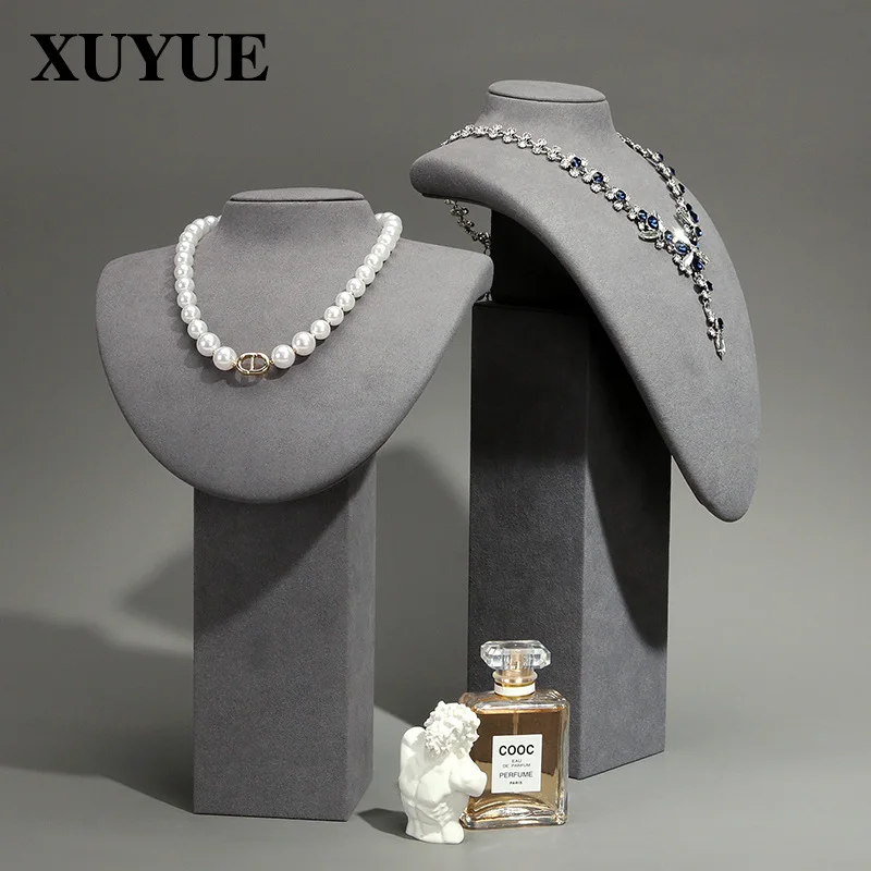Manufacturer Gray super-fiber model necklace display rack portrait jewelry display rack neck jewelry display props spot