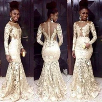 mermaid prom dresses 2015 sexy sheer crew white lace prom dress zipper back court train long sleeves party evening gowns r217
